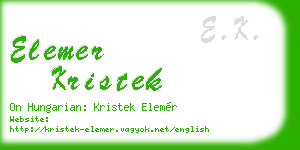 elemer kristek business card